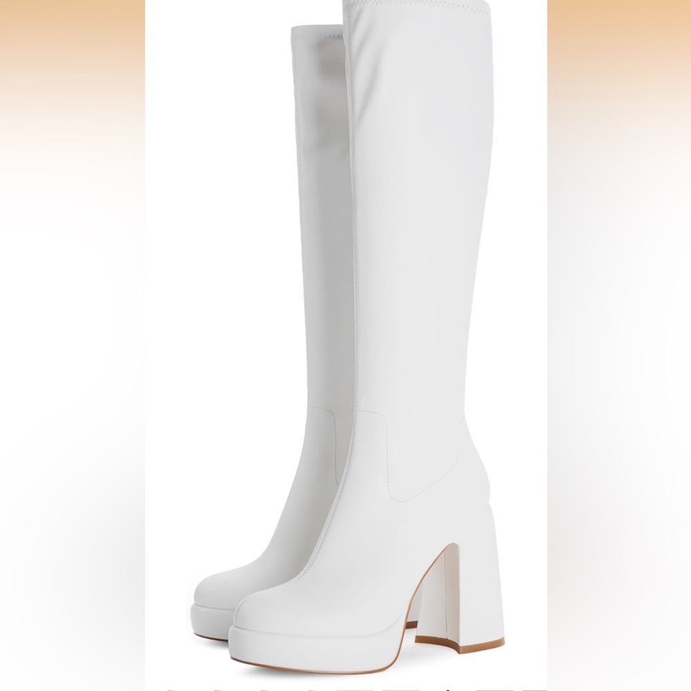 White Playform Go Go boots